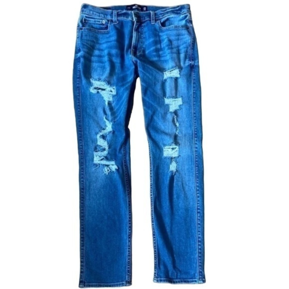 Hollister Medium Wash Advanced Stretch High Rise Skinny Denim Jeans Size 33/32